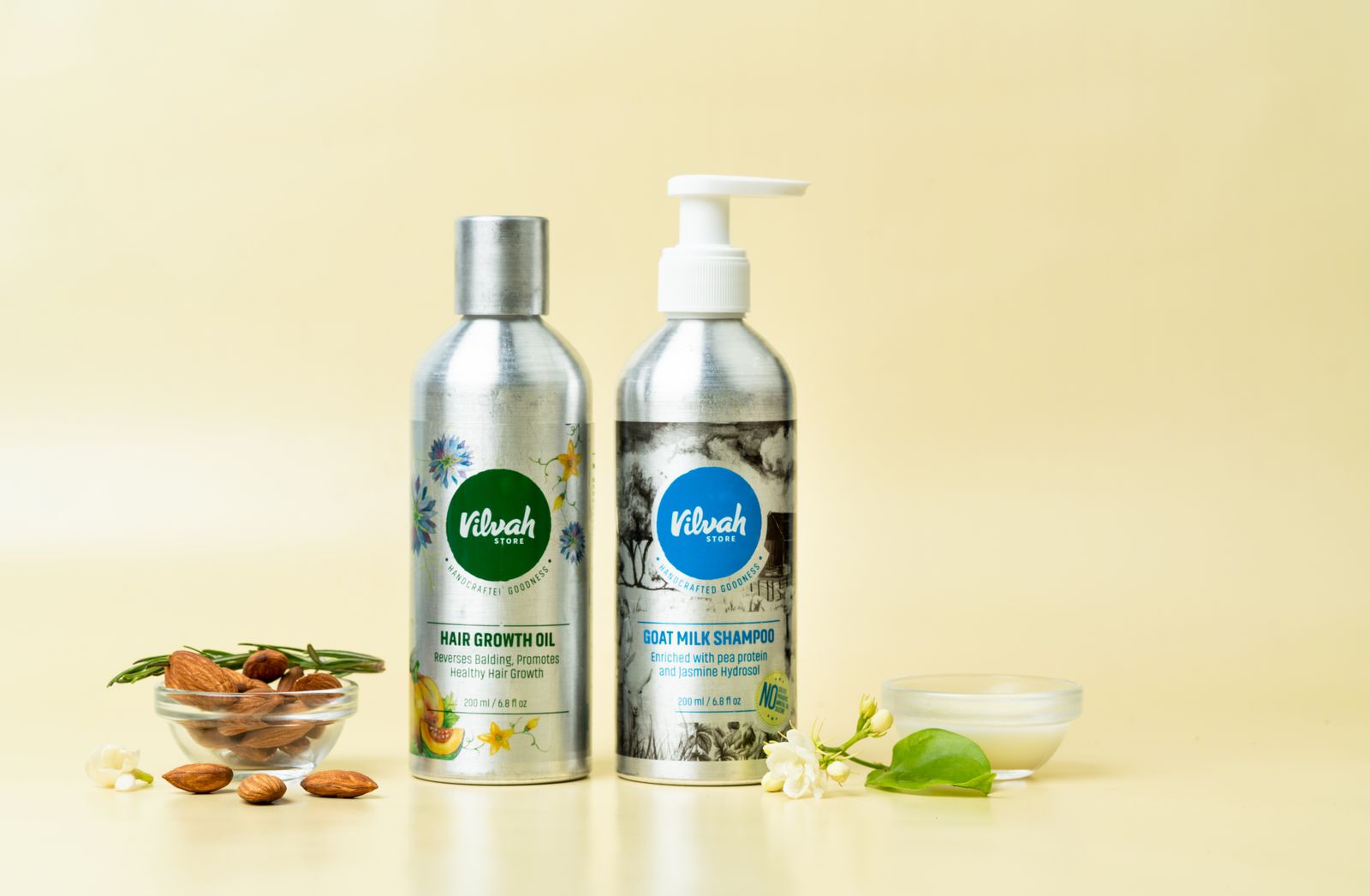 Natural hair care product bottles - VCare Store Hair Care category